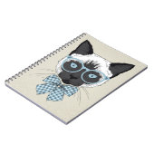 頭が切れるなシャム猫のファッション ノートブック (左側)