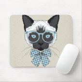 頭が切れるなシャム猫のファッション マウスパッド (マウス)