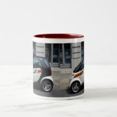 頭が切れるなパトカー ツートーンマグカップ (中央)