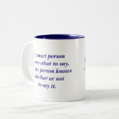 頭が切れるな人賢い人の引用文 ツートーンマグカップ (正面左)