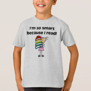 頭が切れるな女の子のでIの読書 Tシャツ