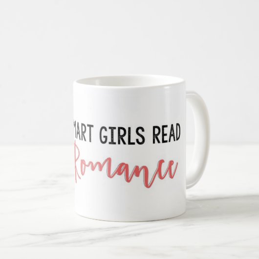 頭が切れるな女の子はロマンスのマグを読みました コーヒーマグカップ (正面右)