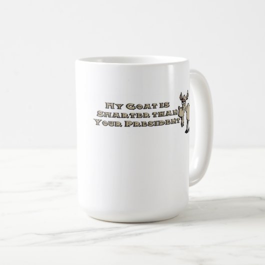 頭が切れるな政治ヤギ コーヒーマグカップ (正面右)