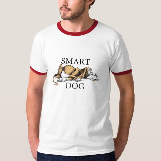 頭が切れるな犬のワイシャツ Tシャツ (正面)
