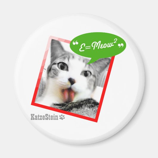 頭が切れるな猫 マグネット (正面)