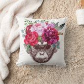 頭が切れるな猿の枕(白い) クッション (ブランケット)