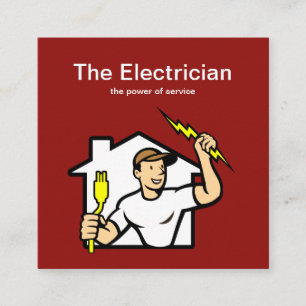 頭が切れるな電気技師の名刺 スクエア名刺