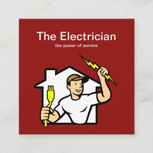 頭が切れるな電気技師の名刺 スクエア名刺 (正面)