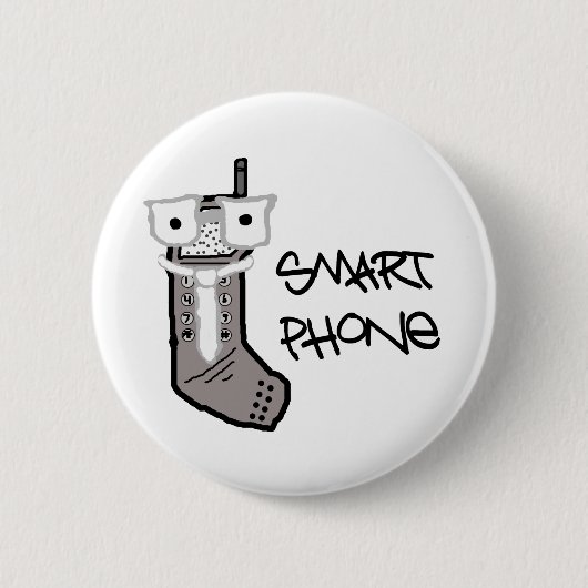 "頭が切れるな"電話 缶バッジ (正面)