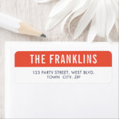 頭が切れるはっきりしたミニマルシンプルオレンジ色ネイビーブルー ラベル (インサイチュ)