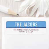 頭が切れるはっきりしたミニマルシンプル型スポーティ青マルーン ラベル (インサイチュ)