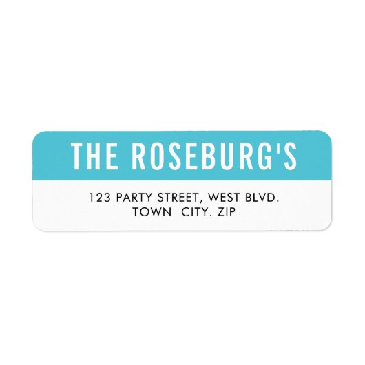 頭が切れるはっきりしたミニマルシンプル型ブラックターコイズ ラベル (正面)