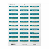 頭が切れるはっきりしたミニマルシンプル金ゴールドティール（緑がかった色）青 ラベル (フルシート)