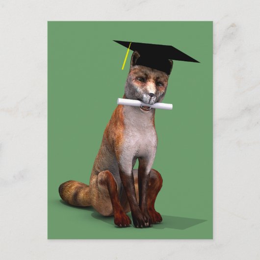 頭が切れるキツネ ポストカード (正面)