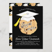 頭が切れるクッキーディスタンスパーティ招待状ブラック 招待状 (正面/裏面)