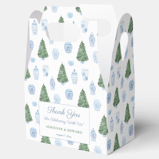 頭が切れるクリスマスツリーブルーオーナメントズ結婚 フェイバーボックス (オープン)