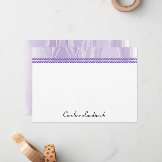 頭が切れるシルクエレガントとパープルパール ノートカード (正面/裏面インサイチュ)