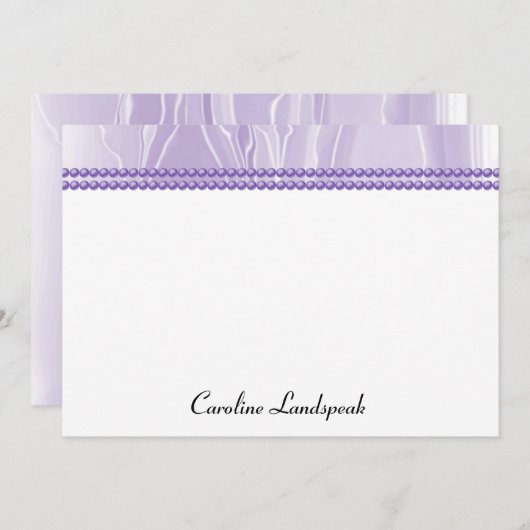 頭が切れるシルクエレガントとパープルパール ノートカード (正面/裏面)