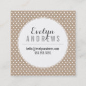 頭が切れるシンプルSPOTミニ水玉模様エコクラフトホワイト スクエア名刺 (正面)