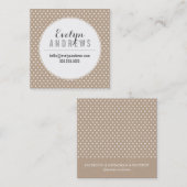 頭が切れるシンプルSPOTミニ水玉模様エコクラフトホワイト スクエア名刺 (正面/裏面)