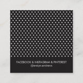 頭が切れるシンプルSPOTミニ水玉模様白黒 スクエア名刺 (裏面)