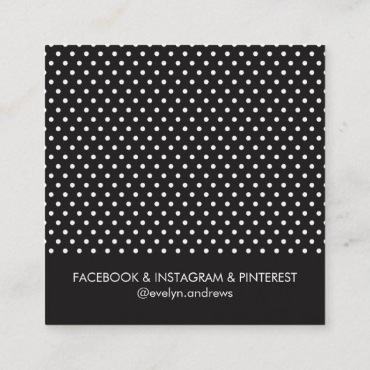 頭が切れるシンプルSPOTミニ水玉模様白黒 スクエア名刺 (裏面)