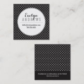 頭が切れるシンプルSPOTミニ水玉模様白黒 スクエア名刺 (正面/裏面)