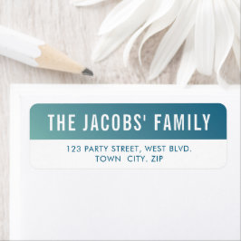 頭が切れるスタイリッシュモダングラデーションミントブルー ラベル