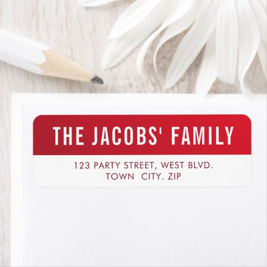 頭が切れるモダンスタイリッシュグラデーション赤ブルゴーニュ勾配 ラベル (インサイチュ)