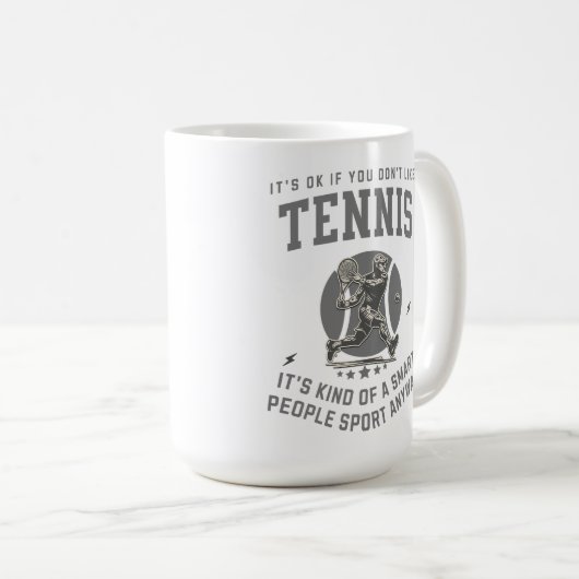 頭が切れるレトロテニススポーツ コーヒーマグカップ (正面右)