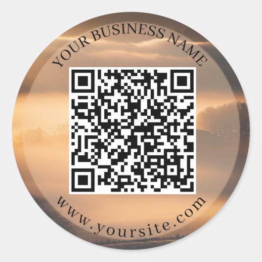 頭が切れる接続：ビジネスQRコードステッカー ラウンドシール (正面)