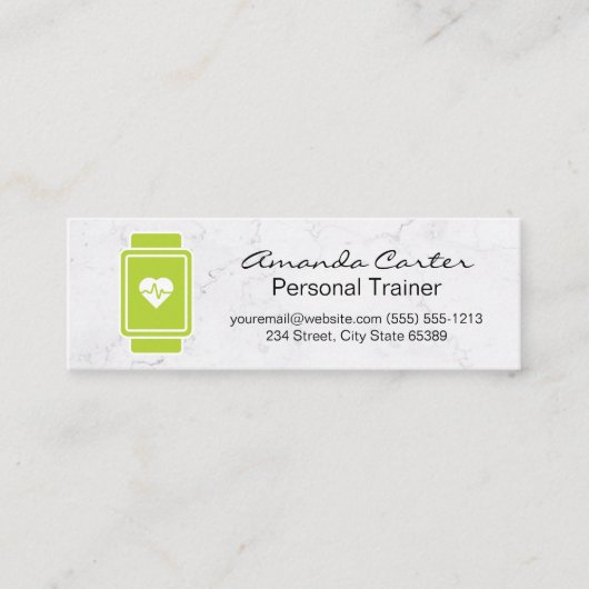 頭が切れる視聴率モニタ | ホワイトマーブル スキニー名刺 (正面)