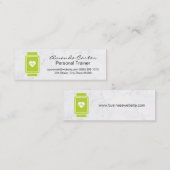 頭が切れる視聴率モニタ | ホワイトマーブル スキニー名刺 (正面/裏面)