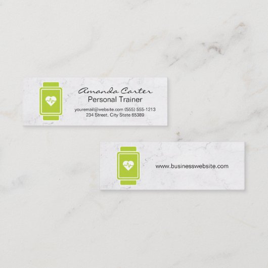 頭が切れる視聴率モニタ | ホワイトマーブル スキニー名刺 (正面/裏面)