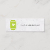 頭が切れる視聴率モニタ | ホワイトマーブル スキニー名刺 (裏面)