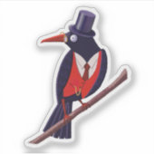 頭が切れる鳥 シール (正面)