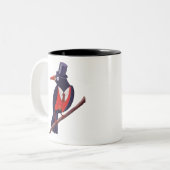 頭が切れる鳥 ツートーンマグカップ (正面左)