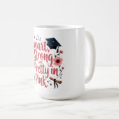 頭が切れる、強、ピンクかわいらし色 コーヒーマグカップ (正面右)