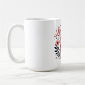 頭が切れる、強、ピンクかわいらし色 コーヒーマグカップ (左)