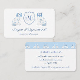 頭が切れる（犬）スタッフォードドッグ水彩青白 名刺