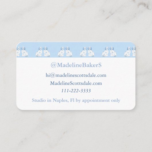 頭が切れる（犬）スタッフォードドッグ水彩青白 名刺 (裏面)