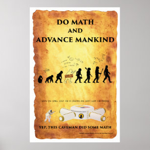 頭が切れるCaveman: Do Math and Advance Humans Poster ポスター