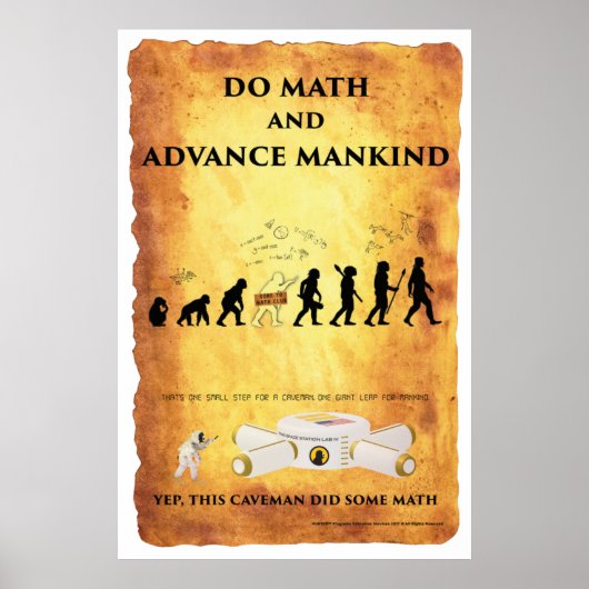 頭が切れるCaveman: Do Math and Advance Humans Poster ポスター (正面)