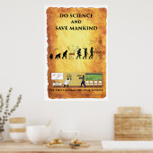 頭が切れるCaveman: Do Science and 救 Humans Poster ポスター (キッチン)