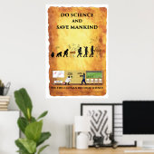 頭が切れるCaveman: Do Science and 救 Humans Poster ポスター (ホームオフィス)