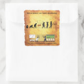 頭が切れるCavewoman: Do Science 救 Humans Stickers スクエアシール (バッグ)