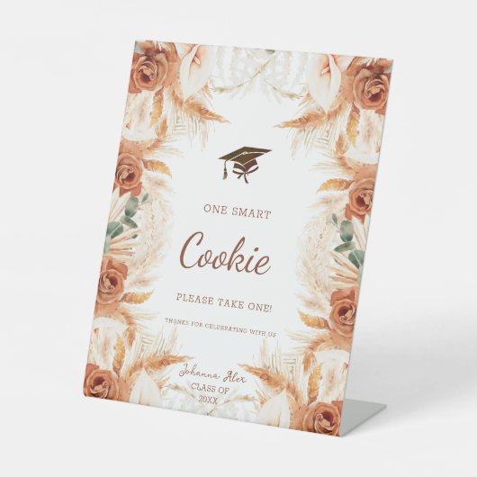 頭が切れるCookieの卒業パーティーのサイン 台座サイン (正面)