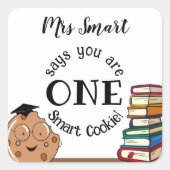 頭が切れるcookie先生クラス年度末GIFT スクエアシール (正面)