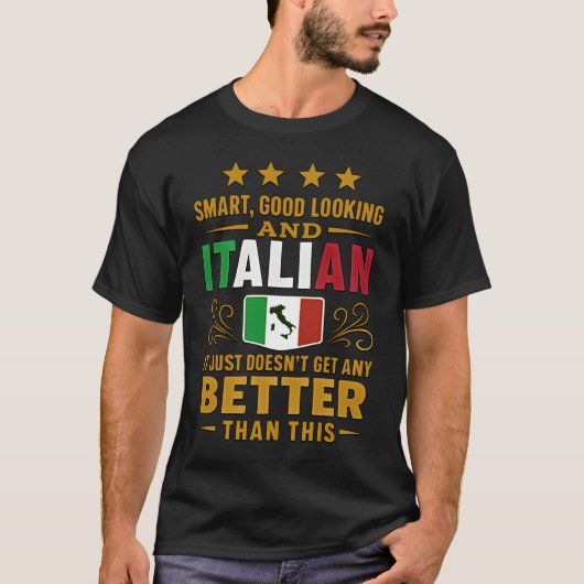 頭が切れるGood Looking & イタリアン Tシャツ (正面)