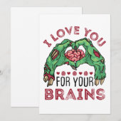 頭が好きだからあなたを愛してる ゾンビバレンタインデー シーズンカード (正面/裏面)